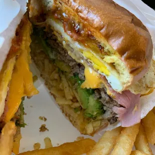 a sandwich and french fries