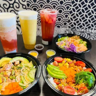 Service  Poke  Milk tea  (which means amazing) Had lunch there with friends. Highly recommended.