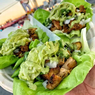 Protein style on butter lettuce