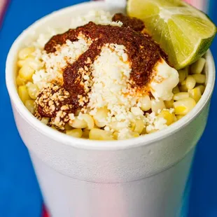 a cup of mexican food