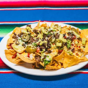 a plate of nachos
