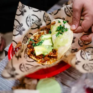 Pastor tacos with pineapple