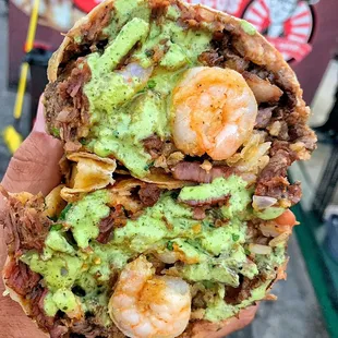Surf and turf burritos