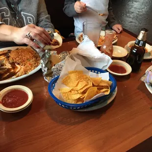 a table full of food