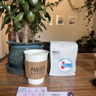 Stamp cards for coffee bean purchases and a separate card for drinks. Free items after 6.