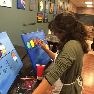 Getting her paint on!