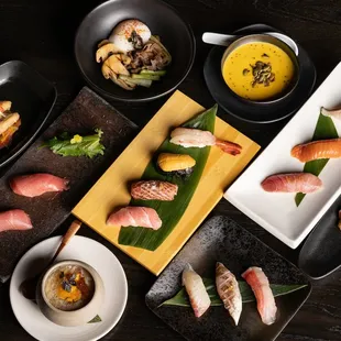 sushi, sushi and sashimi, sashimi, food