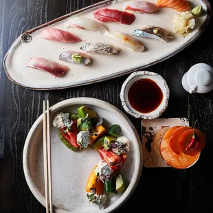 sushi, food, sashimi, sushi and sashimi