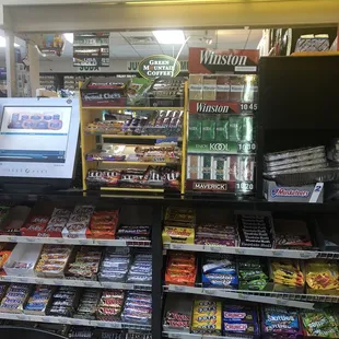 a display of various snacks