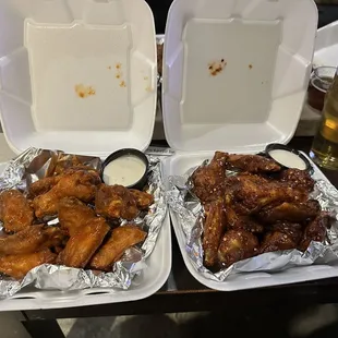 two trays of food