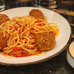 Spaghetti with Meatballs (Parmesan on the side)