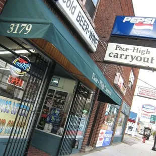 a storefront on a city street