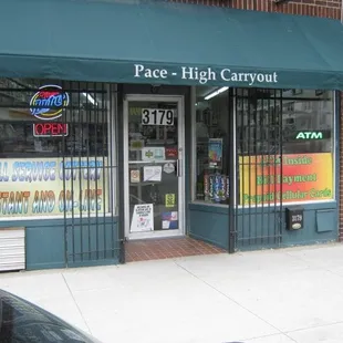 the entrance to pace high carryout