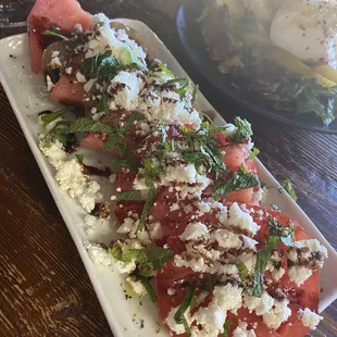 Watermelon and heirloom tomatoes - crisp and refreshing