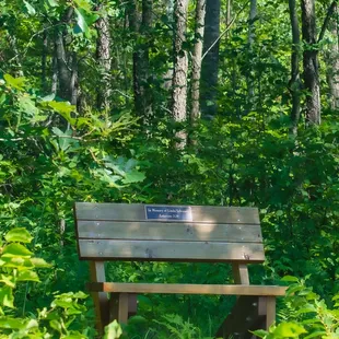 One of many benches available for rest on the prairie.