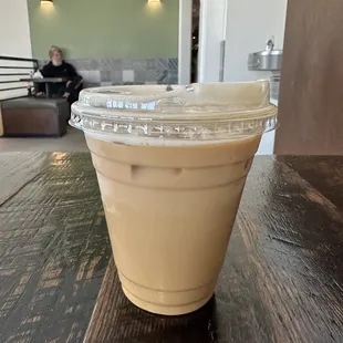 Rose cardamom ice latte