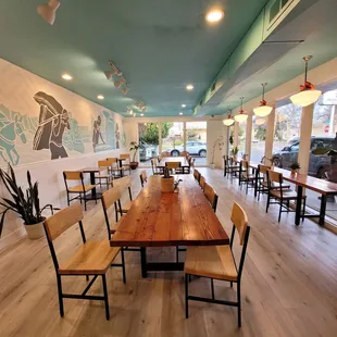 Indoor space with mural