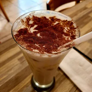 a glass of milkshake