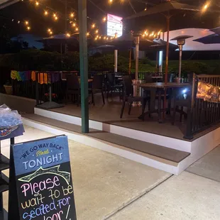 Outside dining extra seating for groups