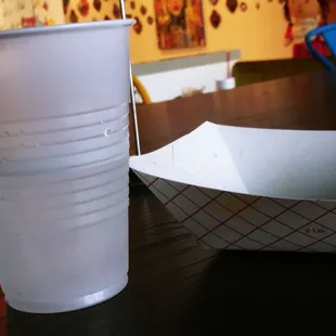 Teeny water cups.  Just ridiculous.