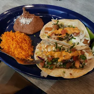 One fish one shrimp taco