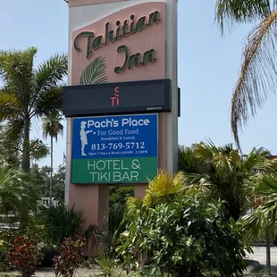 a sign for the restaurant