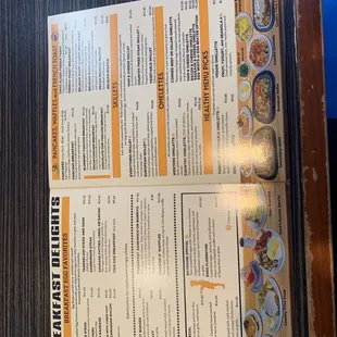 Breakfast menu