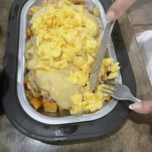 European Omelette with scrambled eggs