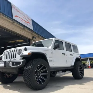 We offer lifts and wheels and tire options.