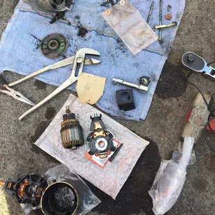 2005 Acura starter REBUILT! Yes we do it all. Small two bay shop? Parking lot still has room? Yes indeed