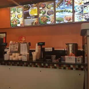 Order menu and counter