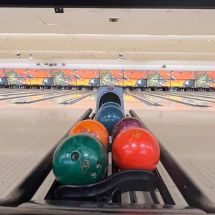 bowling lanes and bowling balls