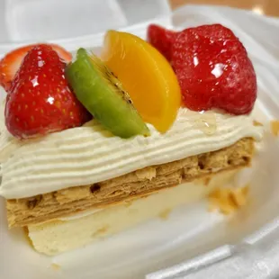 Fruit pastry cake slice ($4). This is so good! I highly recommend this! 10/10/2023