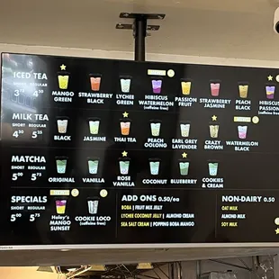 menu and prices