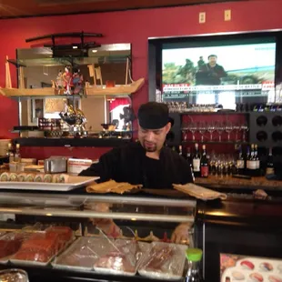 Sushi bar Pacific Bistro, this guy has been here since it opened!