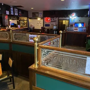 Bar area is nicely sectioned off.