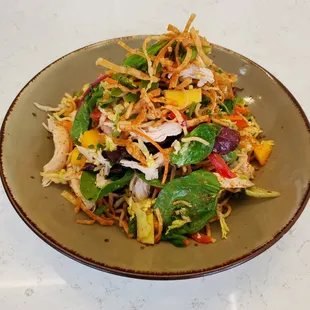 a plate of asian salad