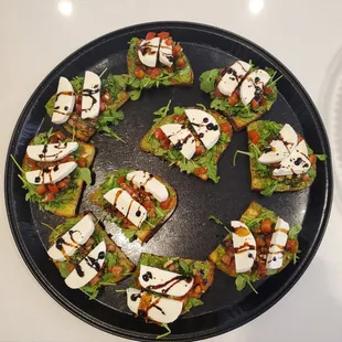 a platter of appetizers