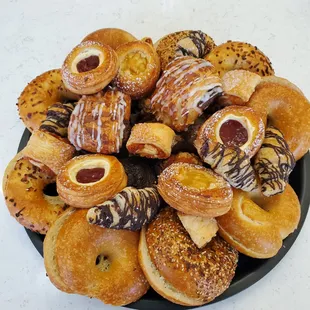 a plate of pastries