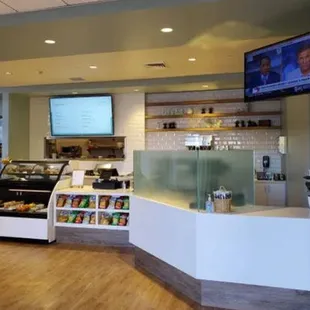 the front desk and counter area