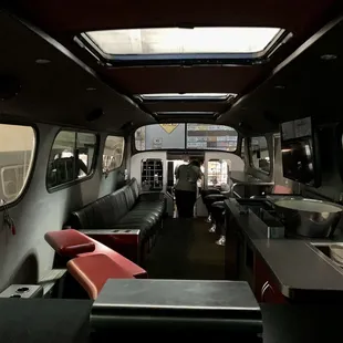 Inside the Red Bull party bus (renovated Santa Cruzer)