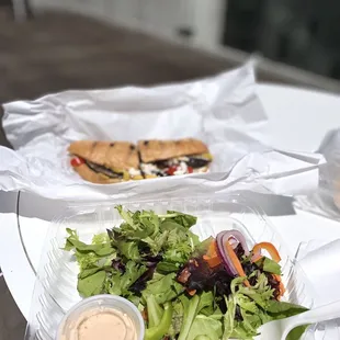 My all time favorite lunch, veggie panini and garden salad!