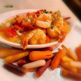 Scampi Prawns + side of carrots. This is what I wanted. Yummm