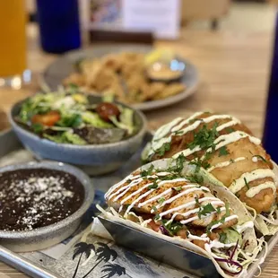 2 Taco platter: Crispy Baja Cod and Classic Grilled Yellowtail