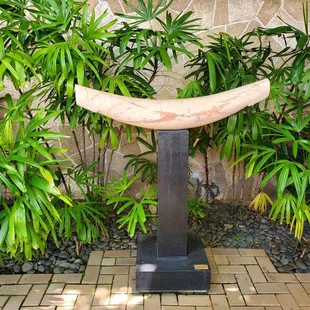 Artwork inside courtyard.