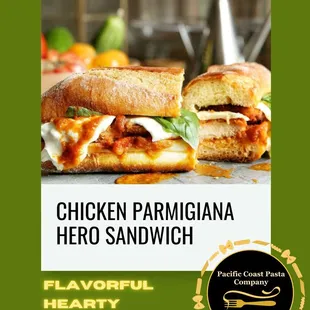 chicken parmigiana hero sandwich