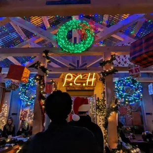 Outside patio is decorated