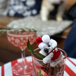 Leeward Negroni w/ coconut washed campari, pandan cordial ($18) + Christmapolitan w/ elderflower, spiced cranberry, rosemary ($19)