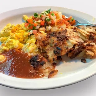 a plate of mexican food