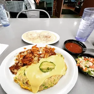 Crab avocado omelette